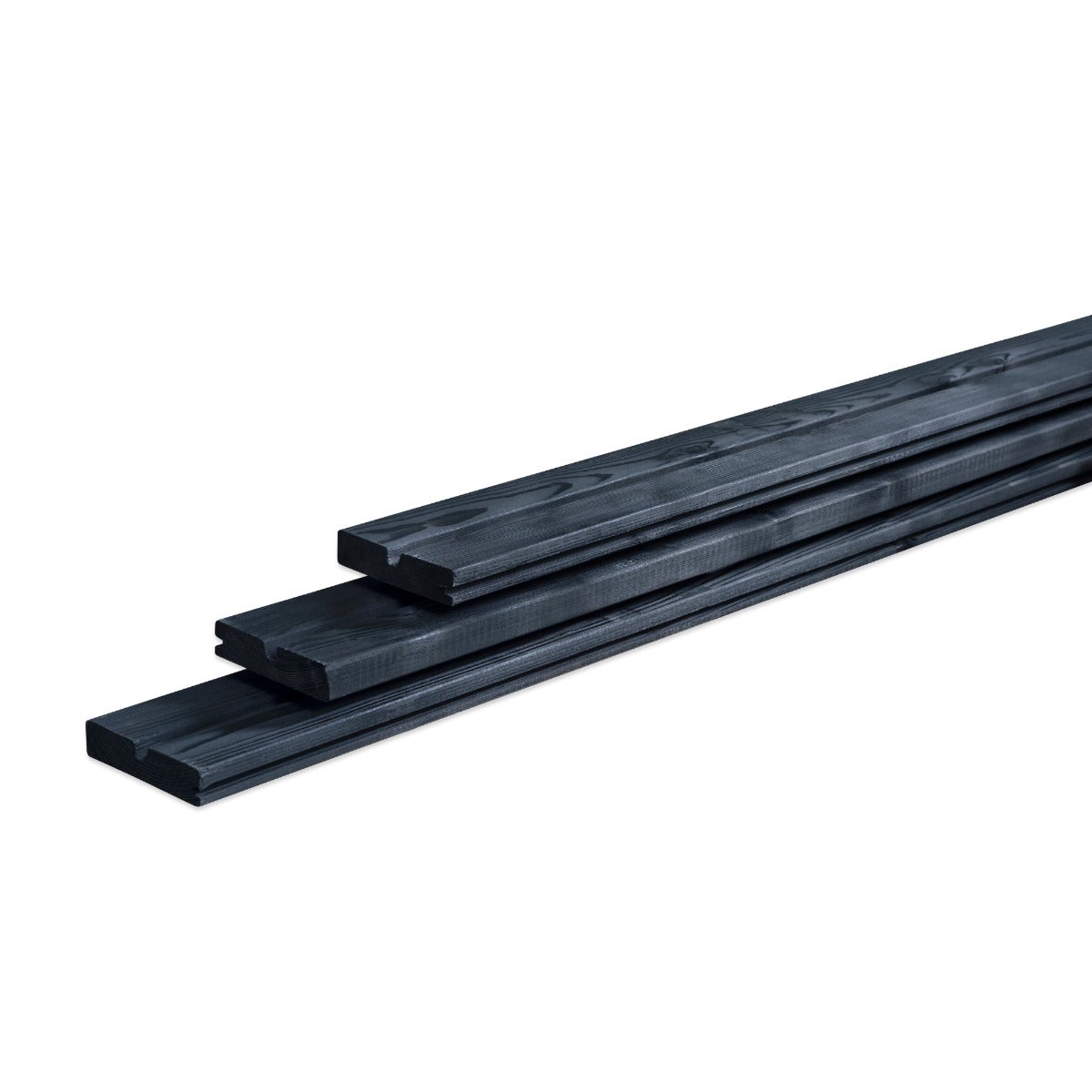 Rhombus Rabat Afdeklat Zwart Geschaafd Naaldhout 2.8 x 14.5 x 200 cm