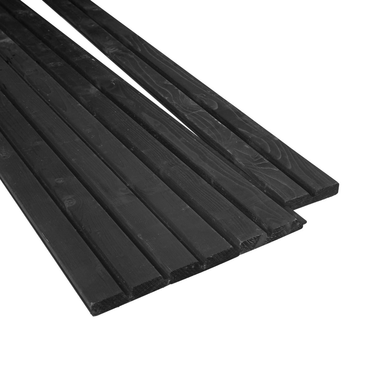 Rhombus Rabat Afdeklat Zwart Geschaafd Naaldhout 2.8 x 14.5 x 200 cm