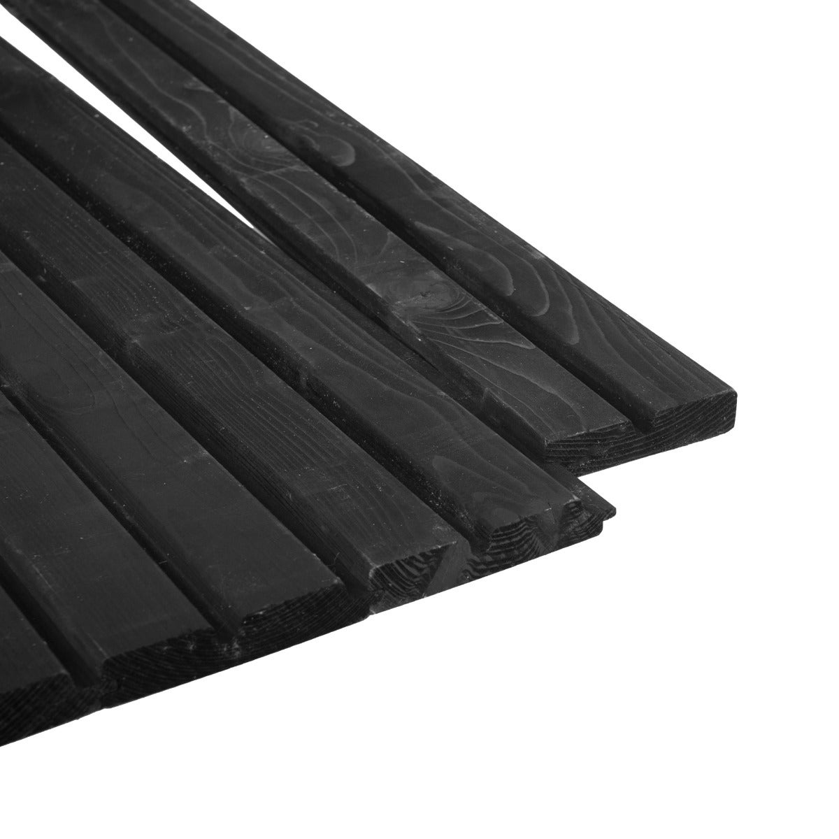 Rhombus Rabat Afdeklat Zwart Geschaafd Naaldhout 2.8 x 14.5 x 200 cm