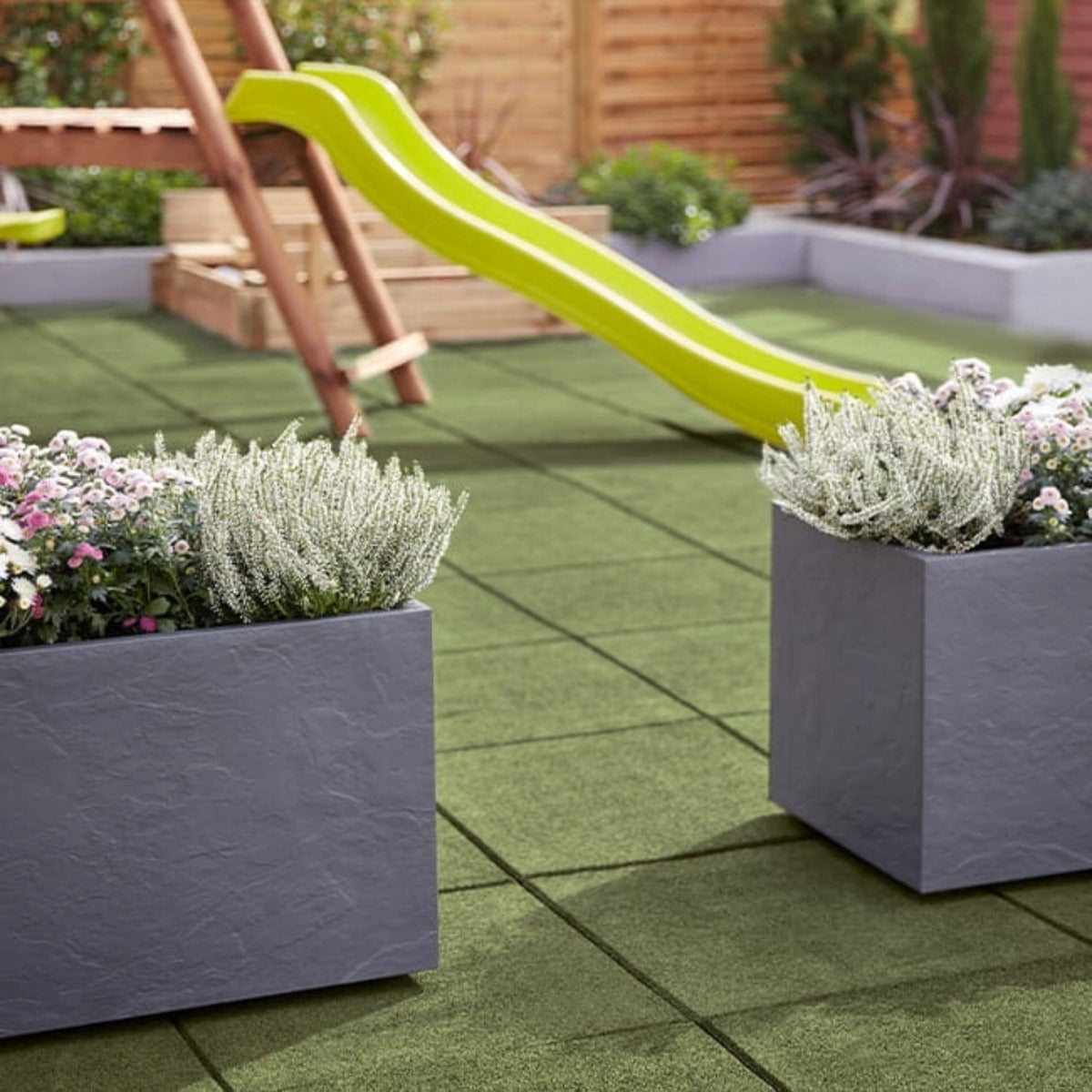 Rubber Tegel Groen Schokabsorberend en Antislip - 40 x 40 x 2,5 cm