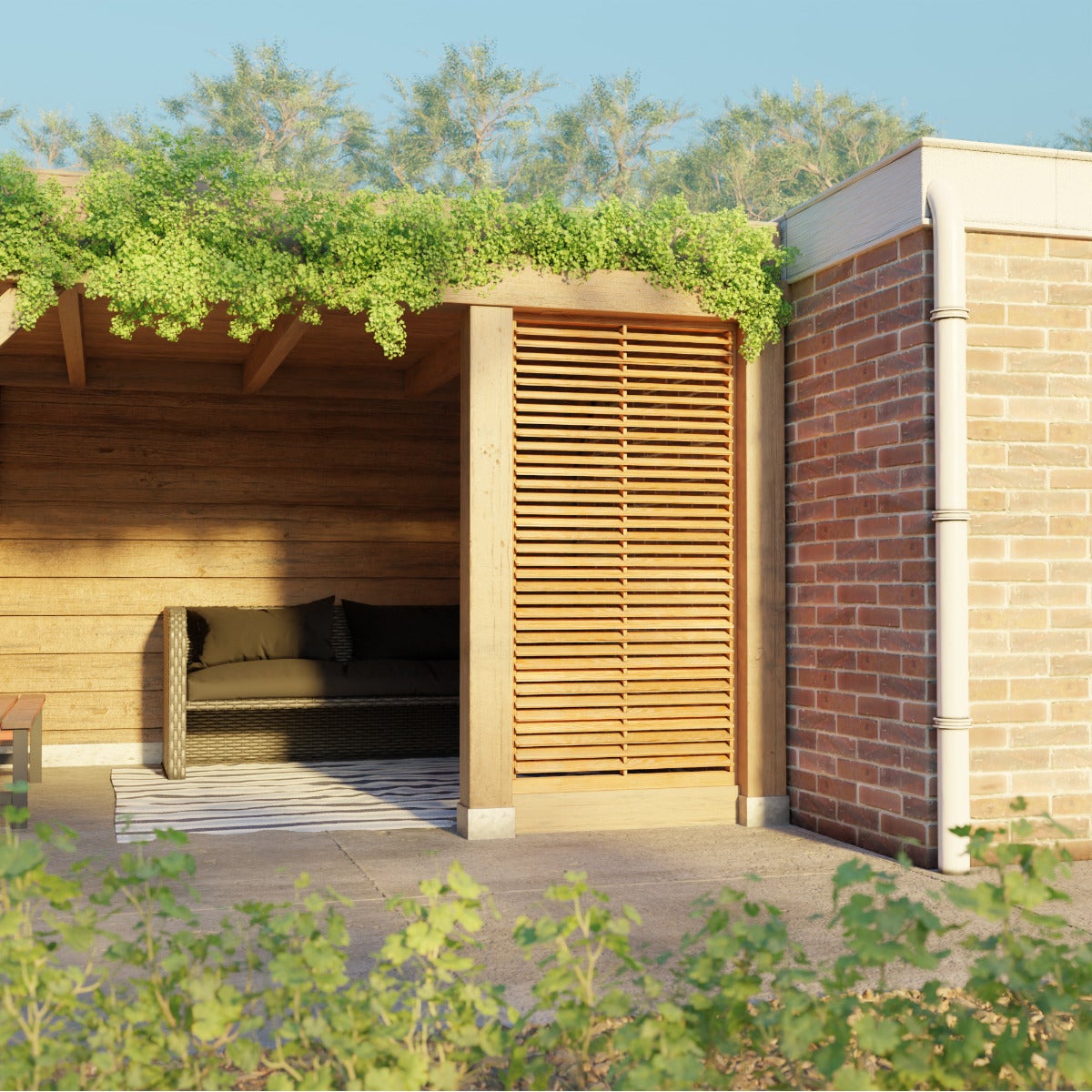 Tuinscherm Louvre Recht Grenen 90 x 180 cm