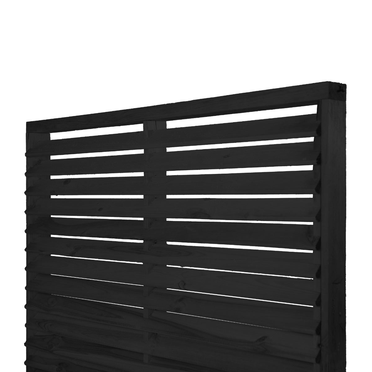 Tuinscherm Louvre Zwart Recht Grenen 90 x 180 cm