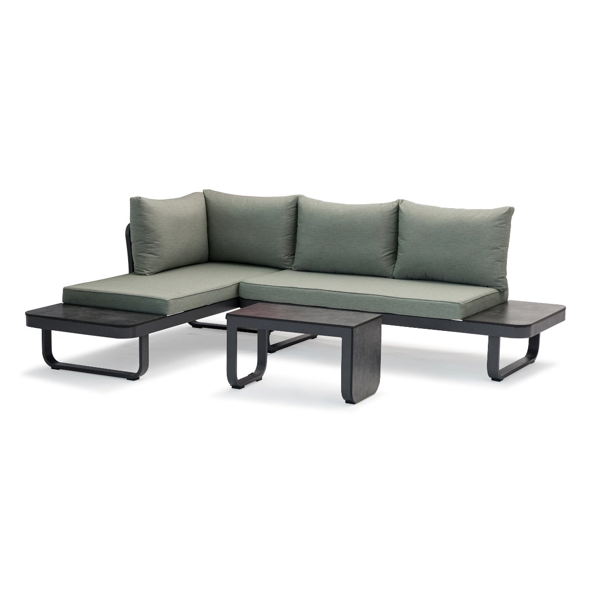 Palmos Lounge Tuinset Groen Aluminium Multi-Functioneel met Zitkussens en Tafel
