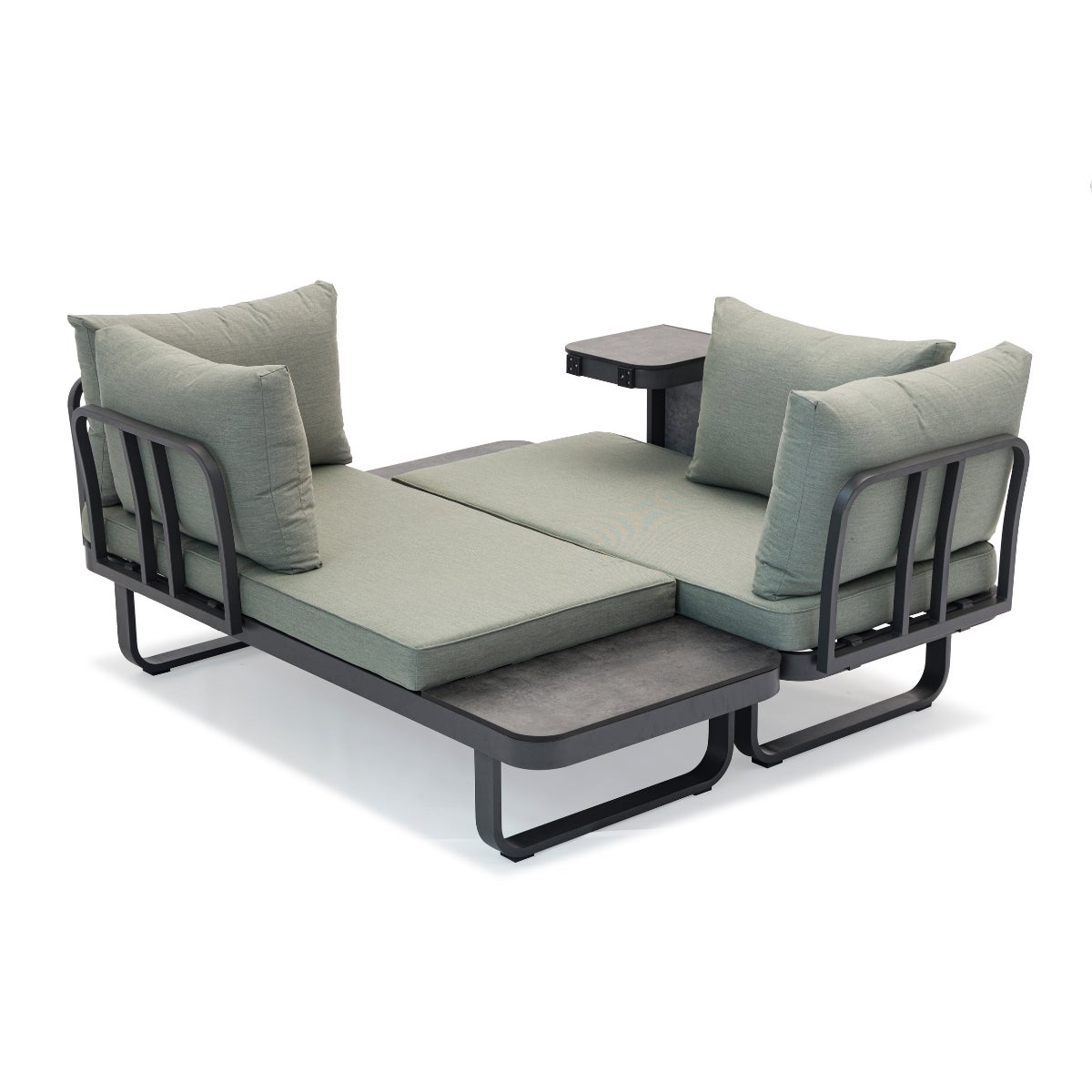 Palmos Lounge Tuinset Groen Aluminium Multi-Functioneel met Zitkussens en Tafel