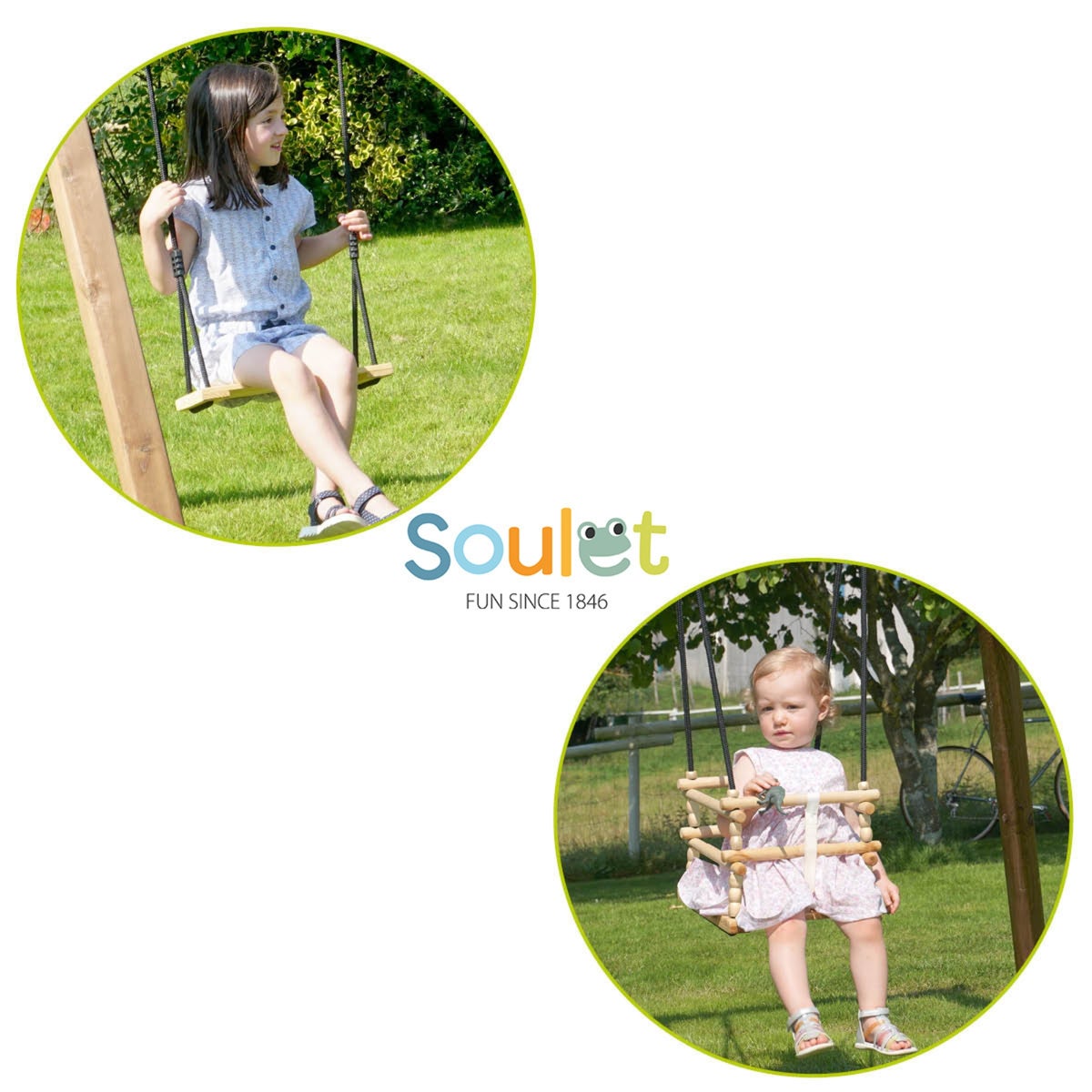 Soulet Dubbele Schommel Ambre met Babyschommel 210 x 224 cm