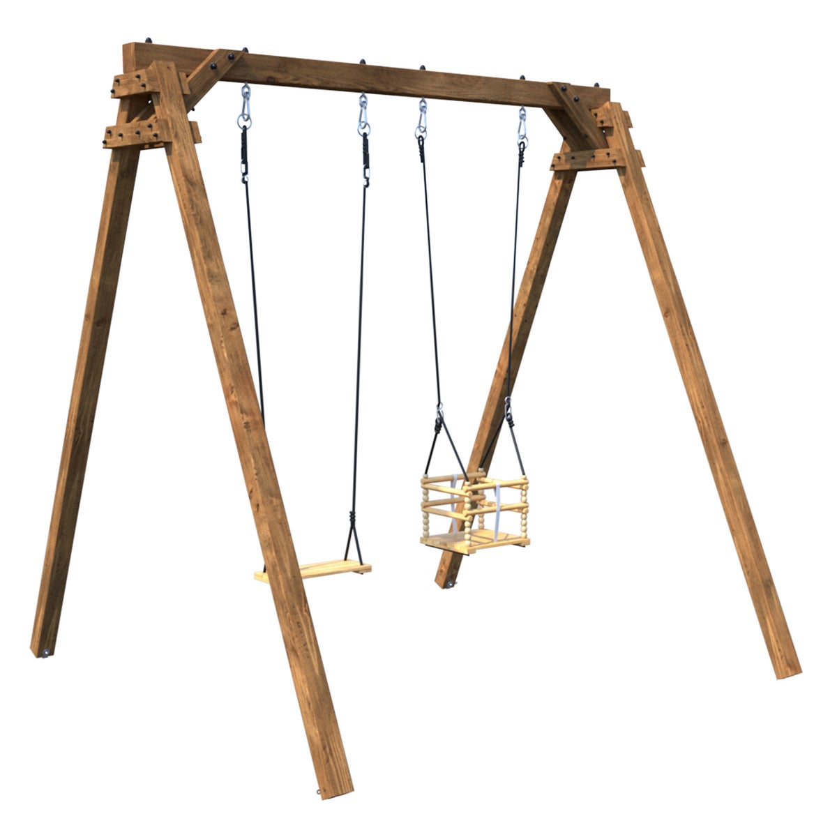 Soulet Dubbele Schommel Ambre met Babyschommel 210 x 224 cm