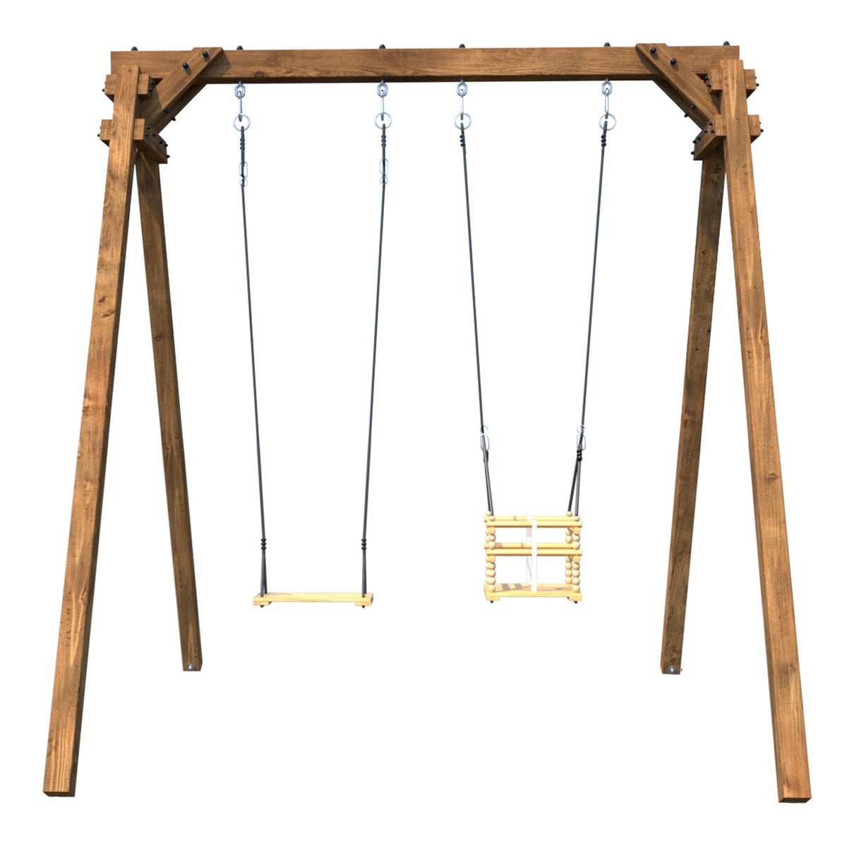 Soulet Dubbele Schommel Ambre met Babyschommel 210 x 224 cm