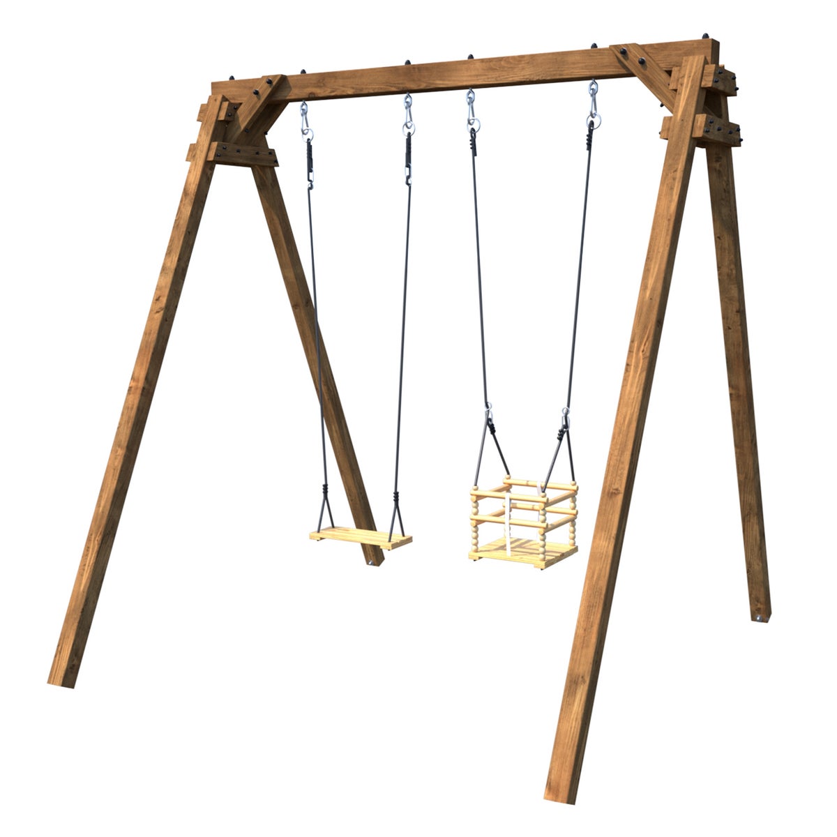 Soulet Dubbele Schommel Ambre met Babyschommel 210 x 224 cm