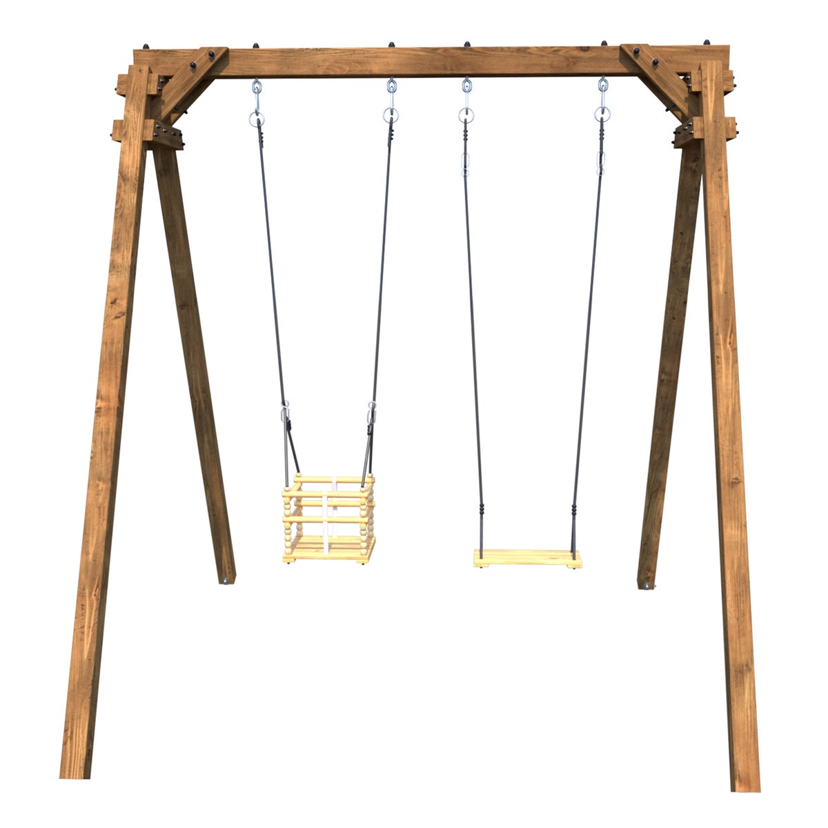 Soulet Dubbele Schommel Ambre met Babyschommel 210 x 224 cm