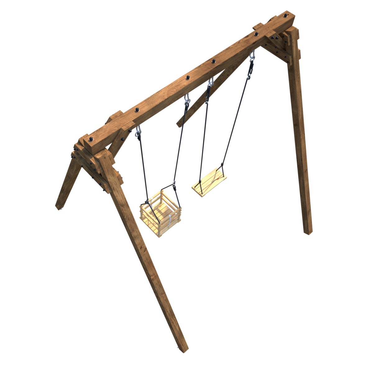 Soulet Dubbele Schommel Ambre met Babyschommel 210 x 224 cm