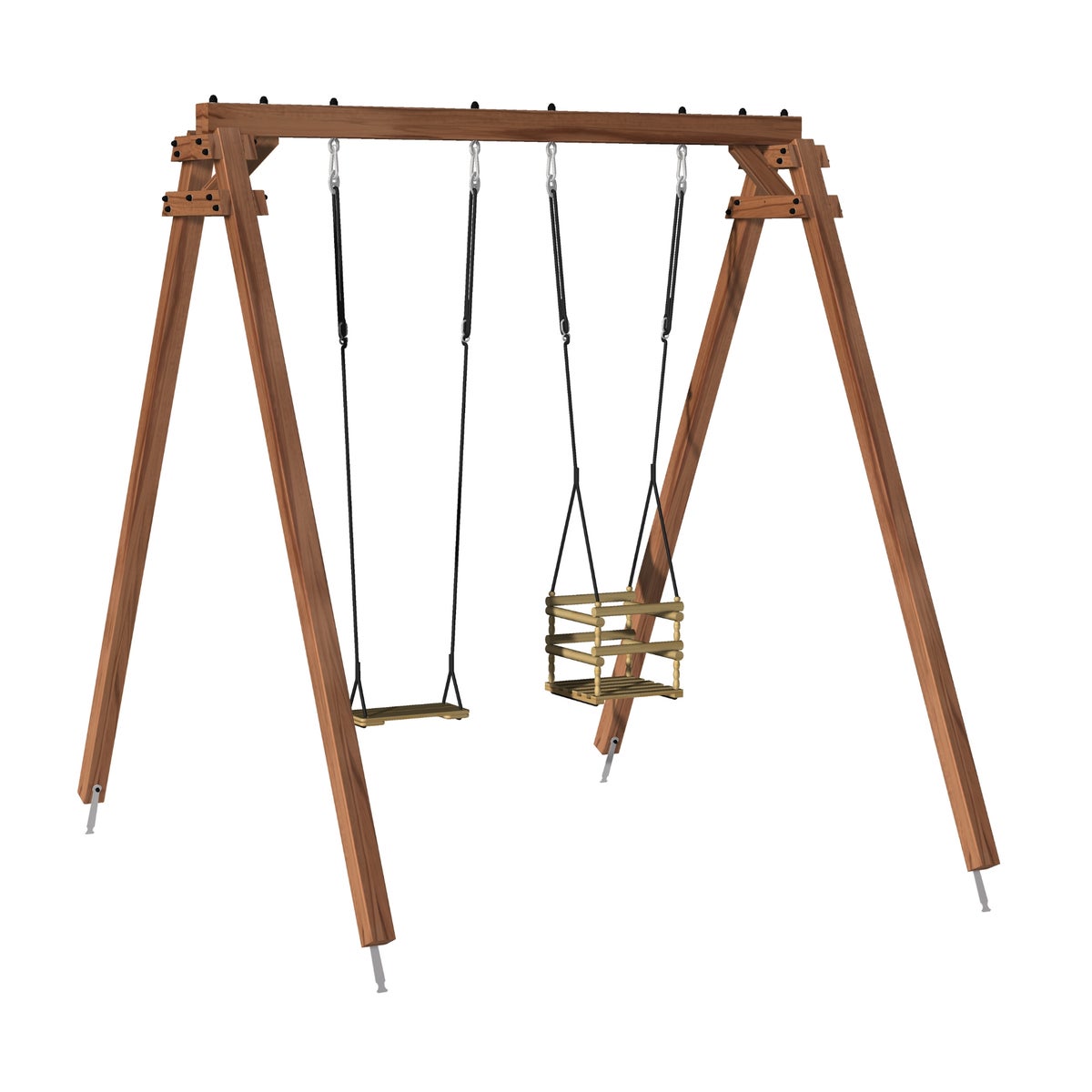 Soulet Dubbele Schommel Ambre met Babyschommel 210 x 224 cm