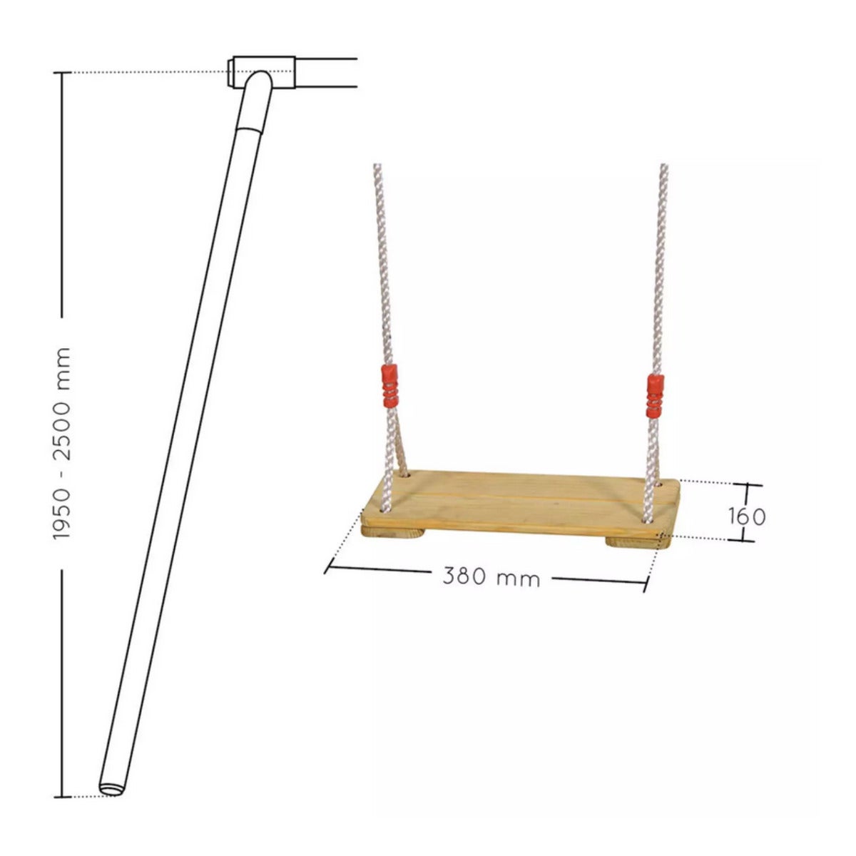 Soulet Houten Schommel - Geschikt voor schommels van 195 tot 250 cm