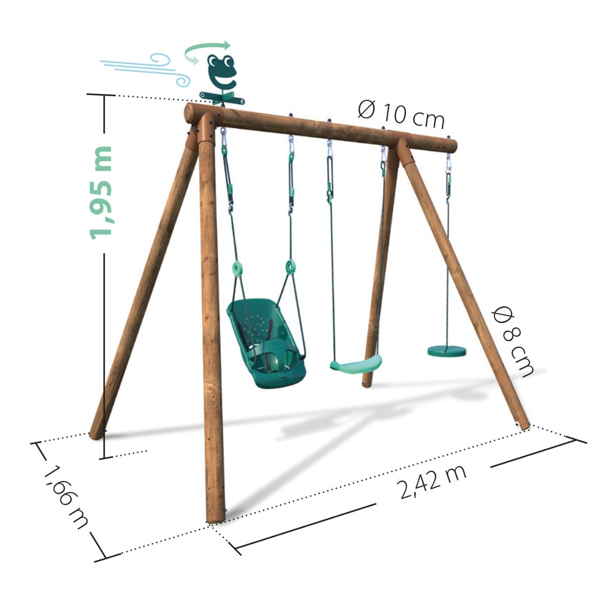 Soulet Schommel Tiago met Babyschommel en Schijfzitje