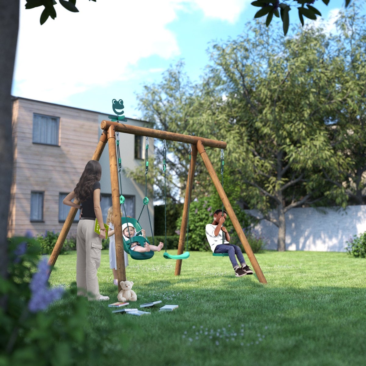 Soulet Schommel Tiago met Babyschommel en Schijfzitje