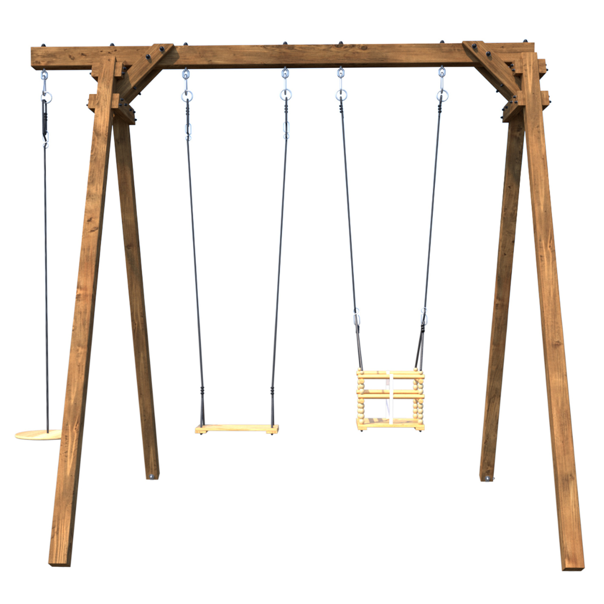 Soulet Schommel Ulysse met Babyschommel en Schijfvormige Schommel 240 x 224 cm