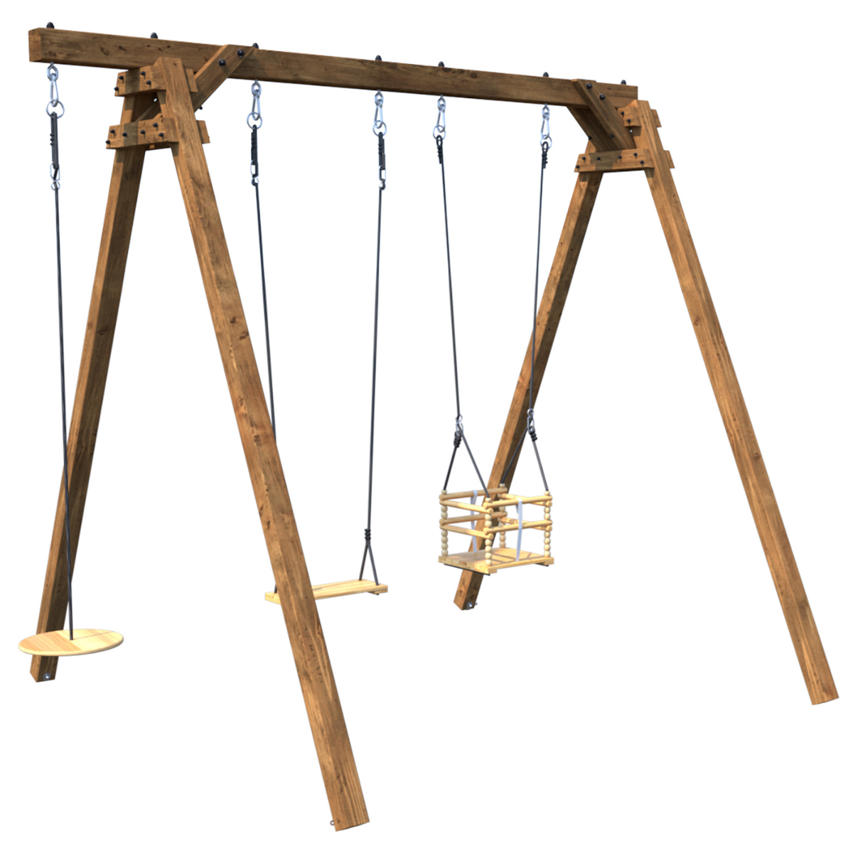 Soulet Schommel Ulysse met Babyschommel en Schijfvormige Schommel 240 x 224 cm