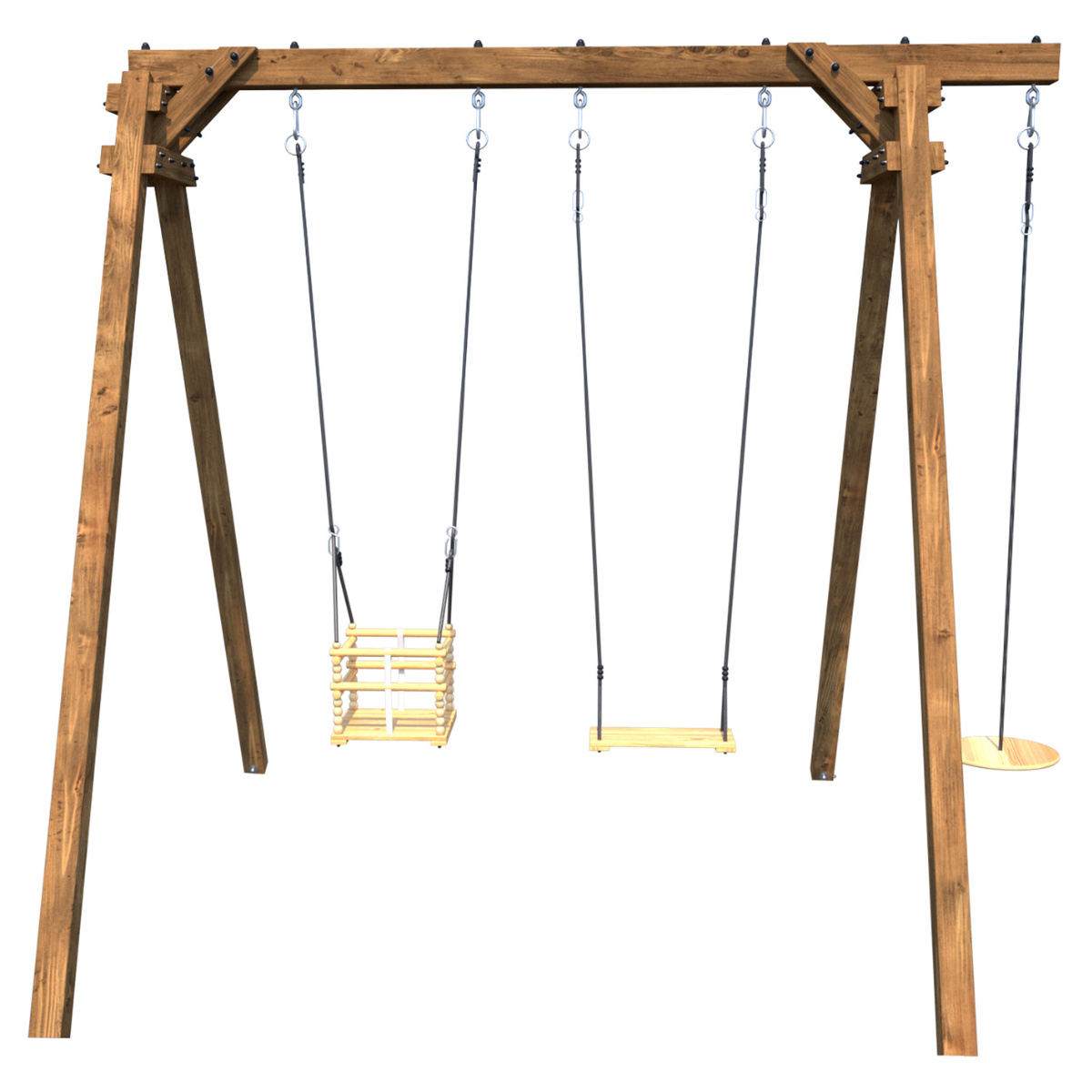Soulet Schommel Ulysse met Babyschommel en Schijfvormige Schommel 240 x 224 cm