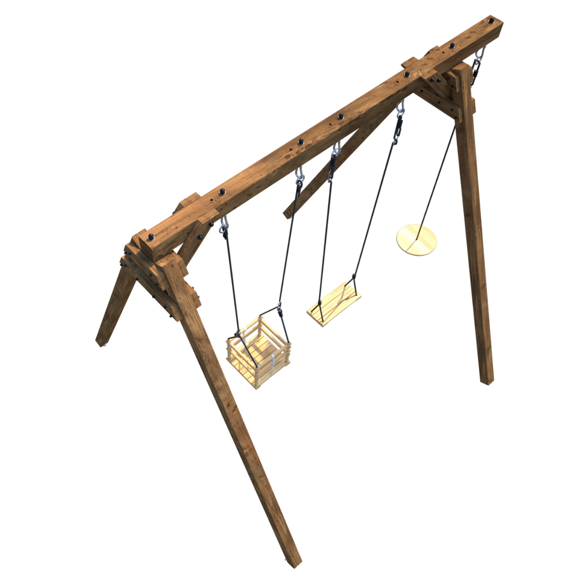Soulet Schommel Ulysse met Babyschommel en Schijfvormige Schommel 240 x 224 cm