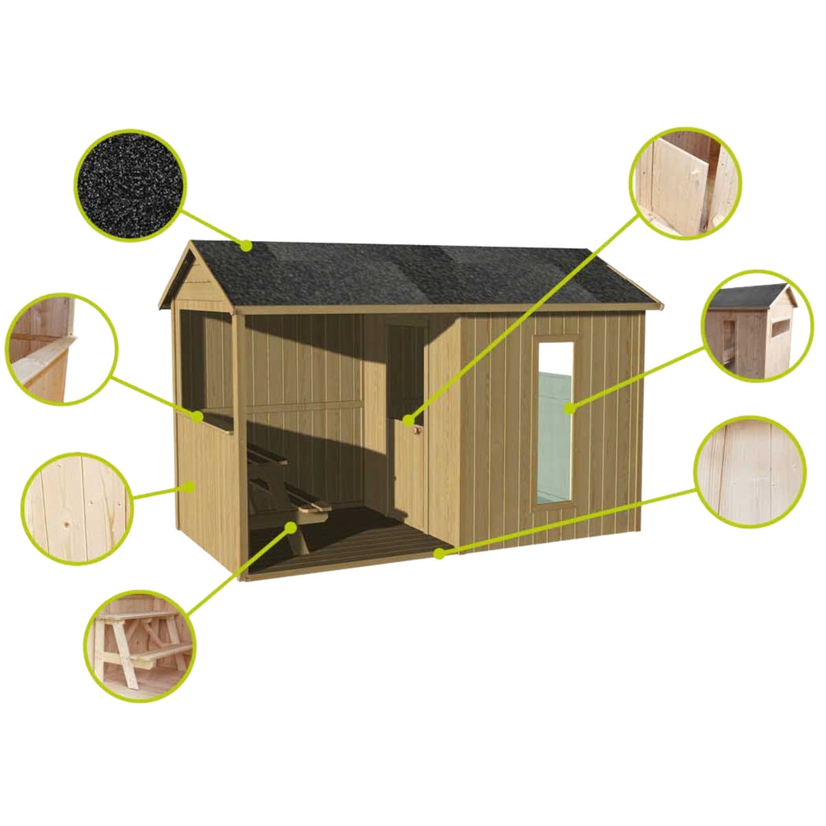 Soulet Speelhuis Jazz Hout 242 x 143 x 160 cm