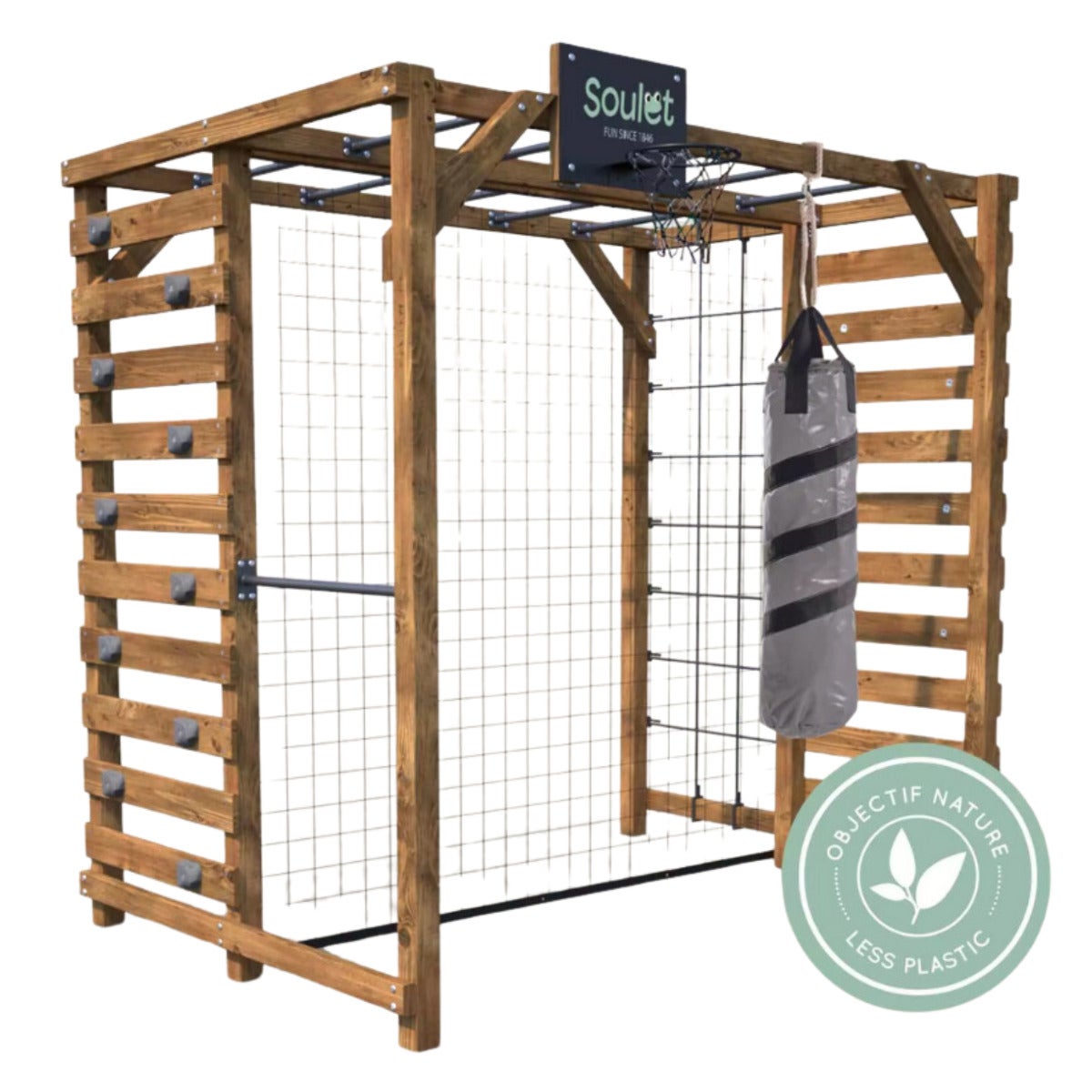 Soulet Multi-Speeltoestel Odin met Klimrek, Monkey Bars, Doel, Basket en Bokszak