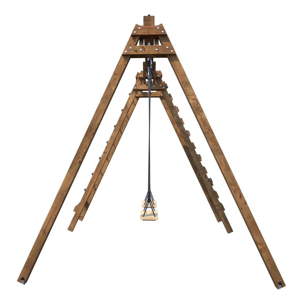 Soulet Speeltoestel Olympic Tristan met Dubbele Schommel, Klimmuur en Klimnet