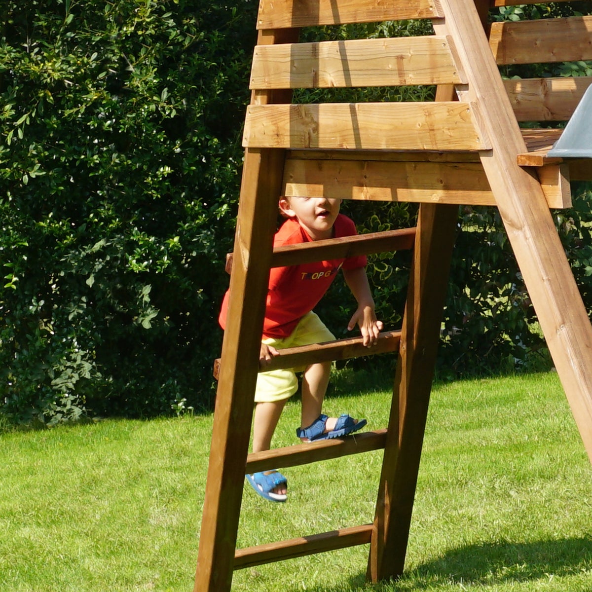 Soulet Speeltoestel Olympic Isis met Glijbaan, Dubbele Schommel, Klimmuur en Klimnet