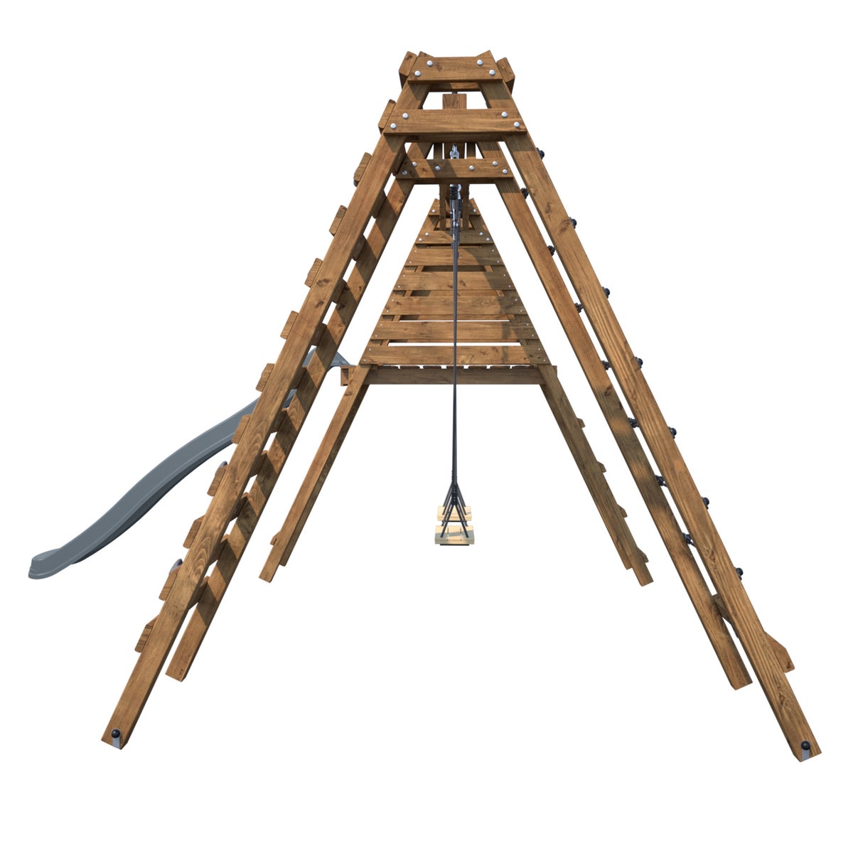 Soulet Speeltoestel Olympic Isis met Glijbaan, Dubbele Schommel, Klimmuur en Klimnet