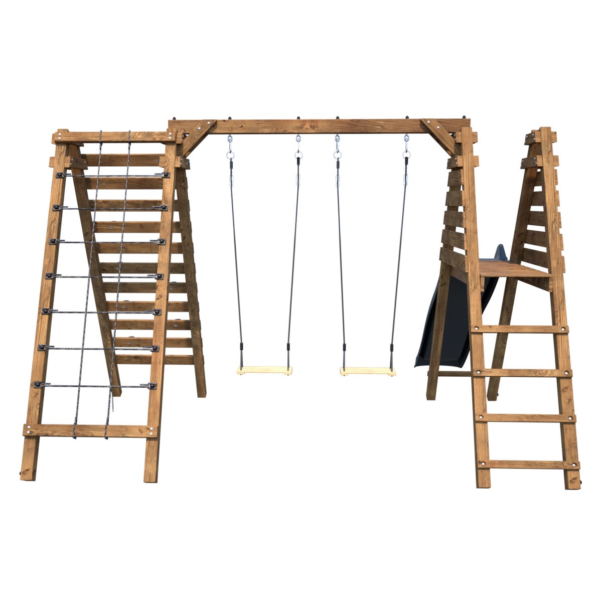 Soulet Speeltoestel Olympic Isis met Glijbaan, Dubbele Schommel, Klimmuur en Klimnet