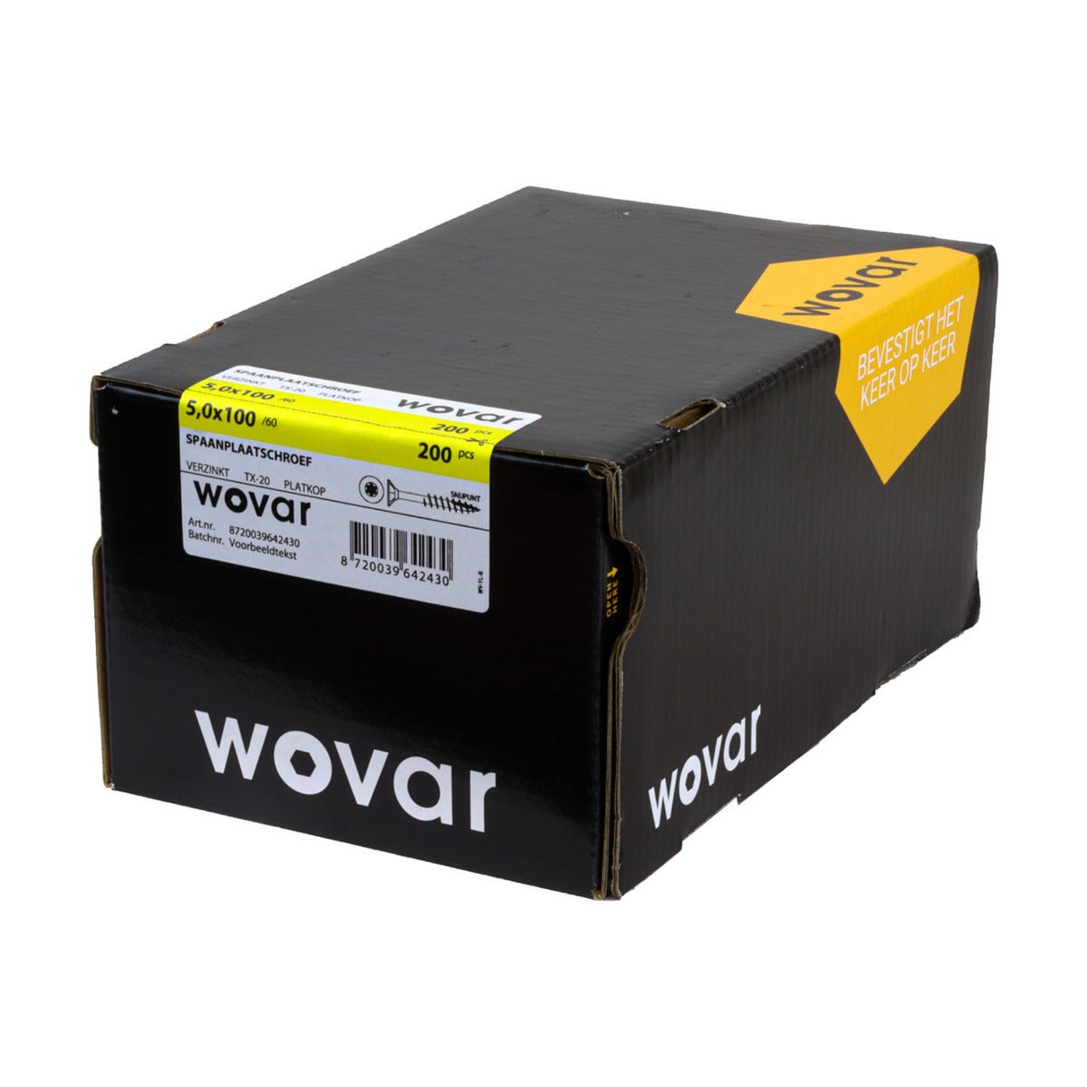 Spaanplaatschroef Verzinkt 5 x 100 mm Deeldraad Torx25 - Doos a 200 stuks