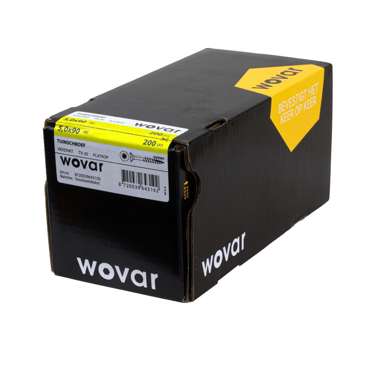 Spaanplaatschroef Verzinkt 5 x 90 mm Deeldraad Torx25 - Doos a 200 stuks