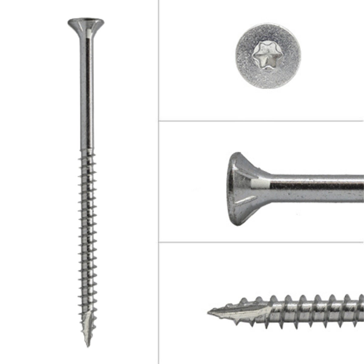 Spaanplaatschroef Verzinkt 6 x 100 mm Deeldraad Torx30 - Doos a 100 stuks