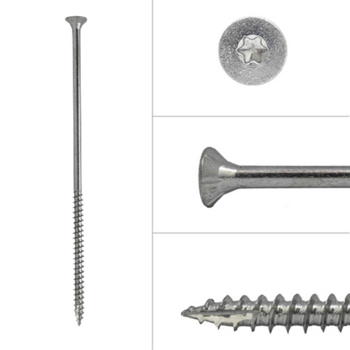 Spaanplaatschroef Verzinkt 6 x 160 mm Deeldraad Torx30 - Doos a 100 stuks