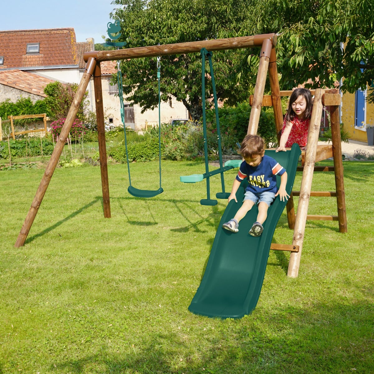 Soulet Speeltoestel Menthe met Glijbaan, Enkele Schommel en Wip
