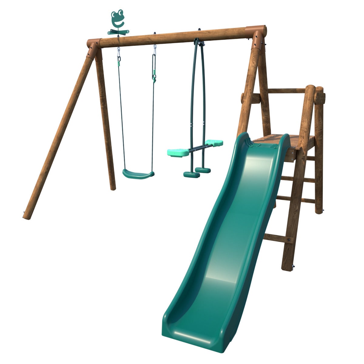 Soulet Speeltoestel Menthe met Glijbaan, Enkele Schommel en Wip