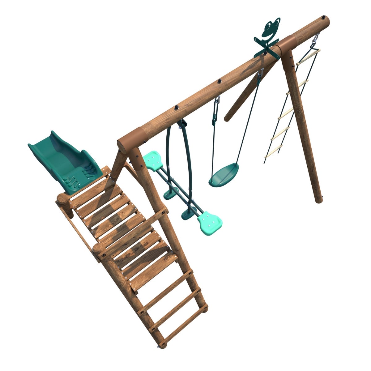 Soulet Speeltoestel Murier met Glijbaan, Schommel, Wip en Touwladder