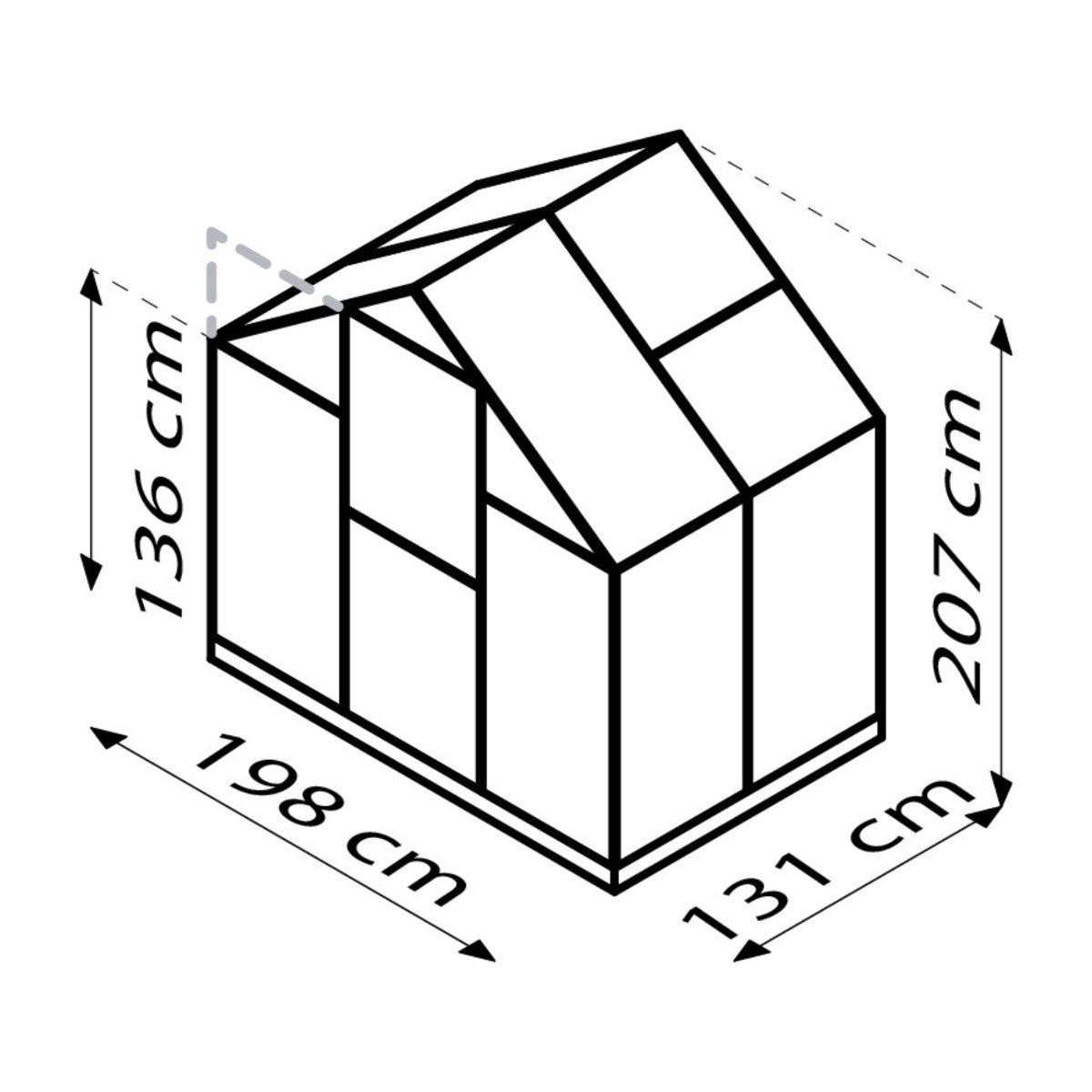 Vitavia Tuinkas Triton 2500 Aluminium Zwart 2,5 m²