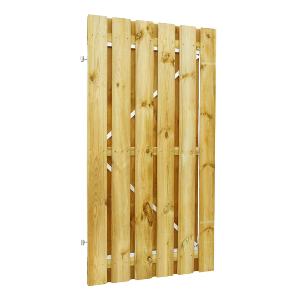 Tuinpoort Grenen 100x195cm met IJzeren Frame en Inbouwslot