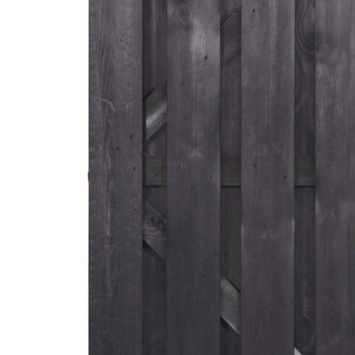 Tuinpoort Recht Zwart Gebeitst en Geschroefd 90 x 180 cm