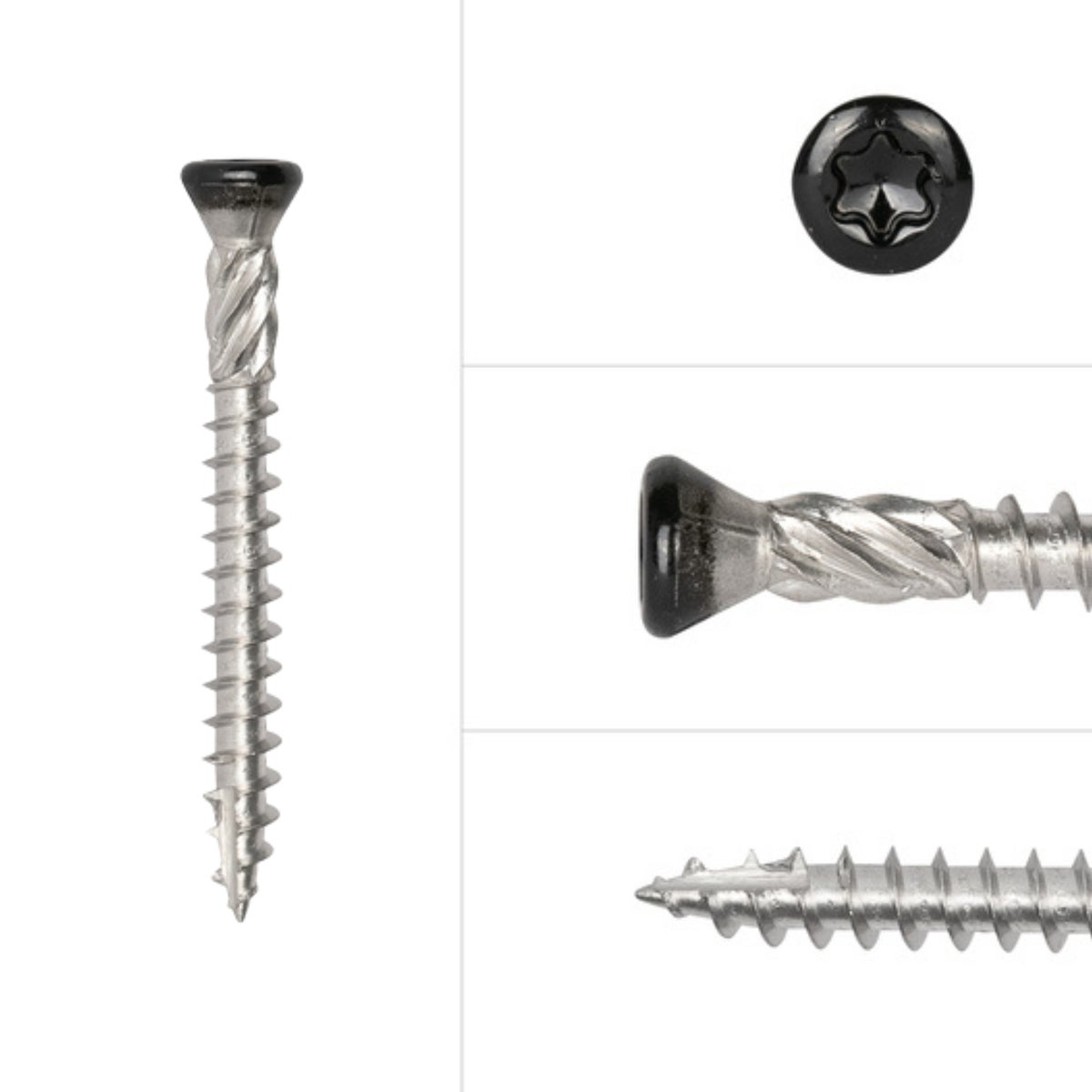 Tuinschroeven Zwart RVS 410 4 x 35 mm Torx 20 met Snijpunt - Doos 200 Stuks