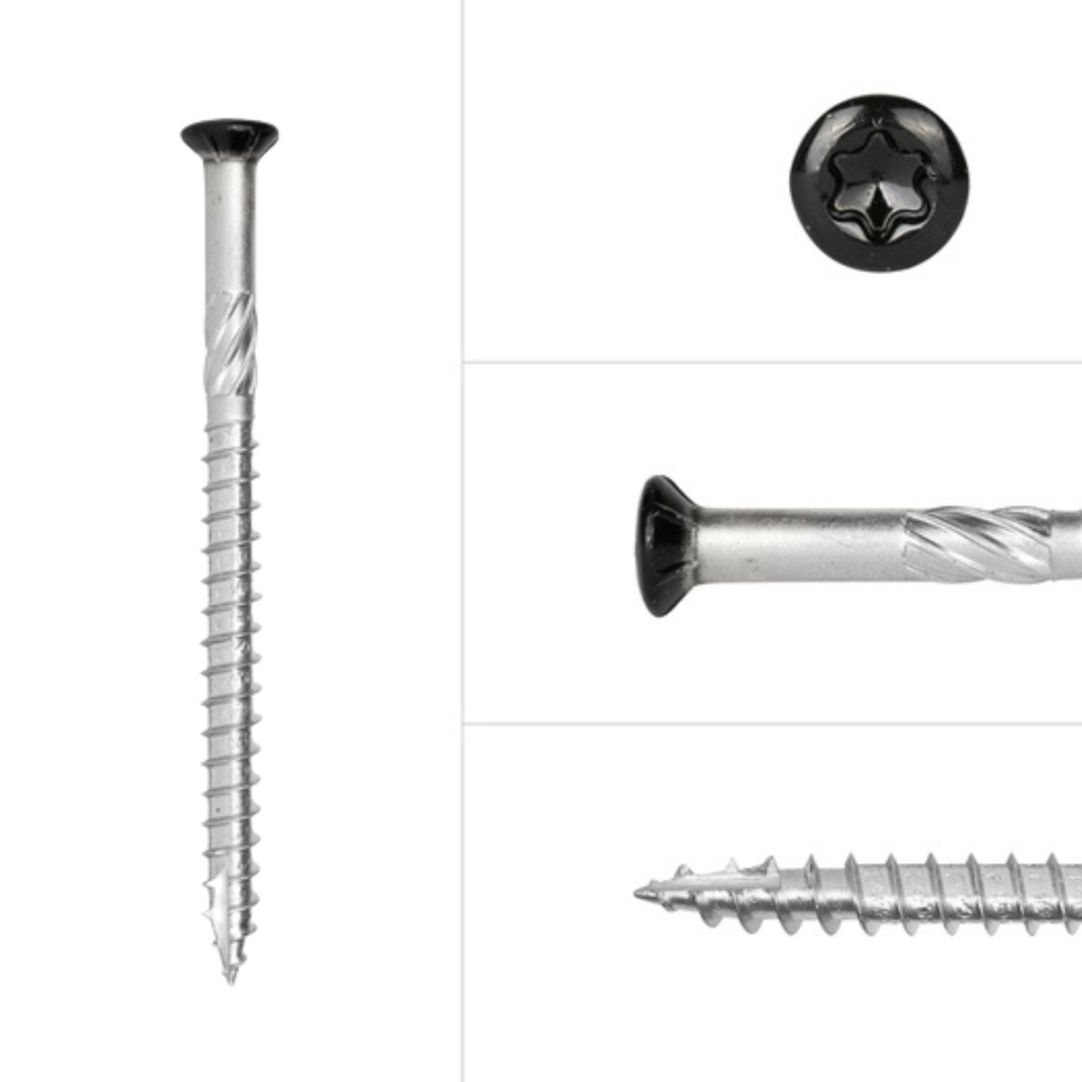 Tuinschroeven Zwart RVS 410 4 x 60 mm Torx 20 met Snijpunt - Doos 200 Stuks
