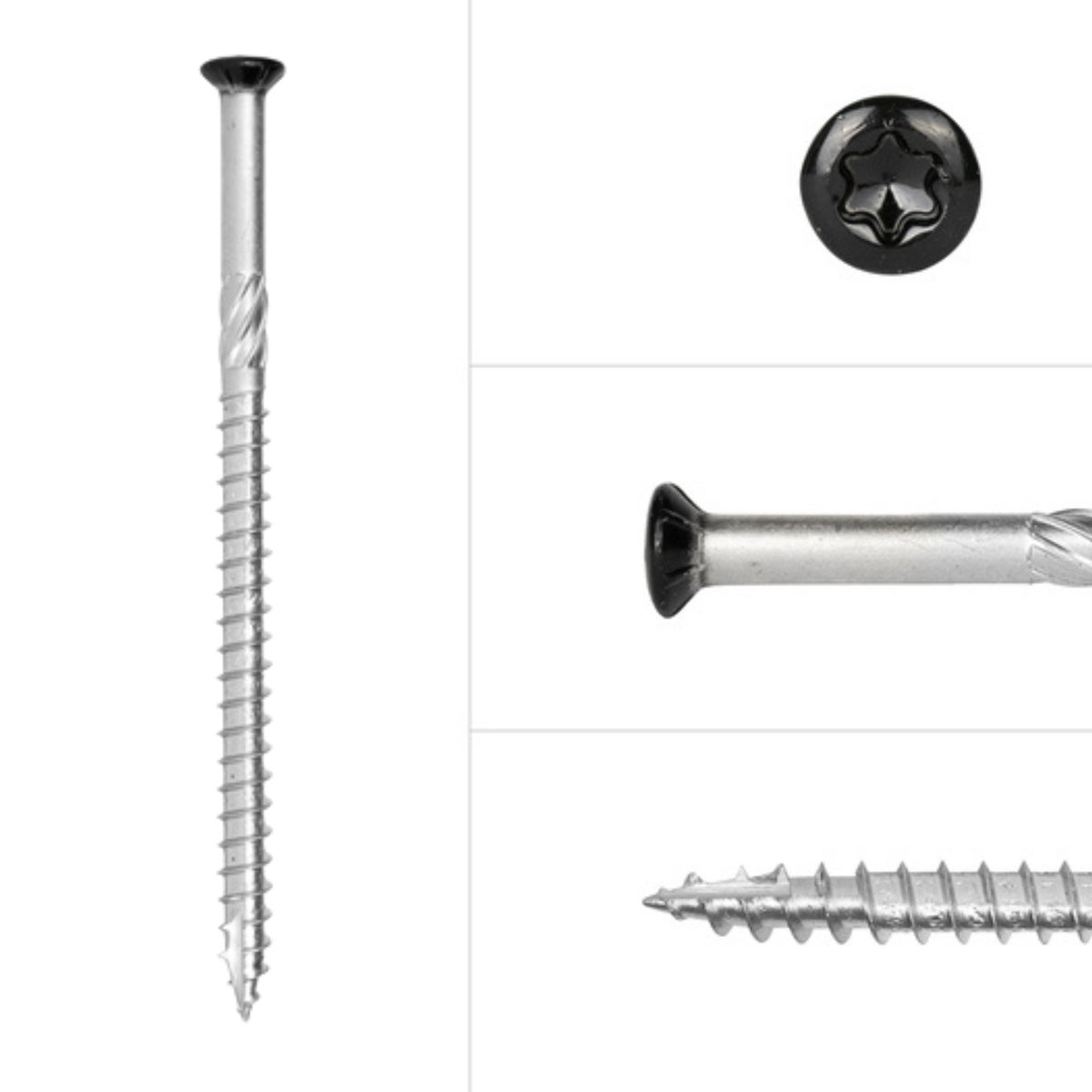 Tuinschroeven Zwart RVS 410 4 x 80 mm Torx 20 met Snijpunt - Doos 200 Stuks