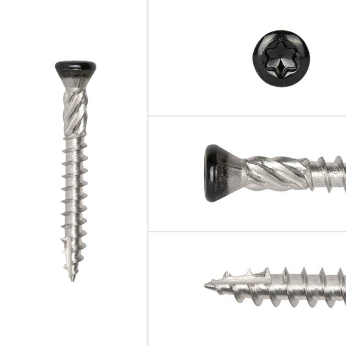 Tuinschroeven Zwart RVS 410 5 x 40 mm Torx 25 met Snijpunt - Doos 200 Stuks