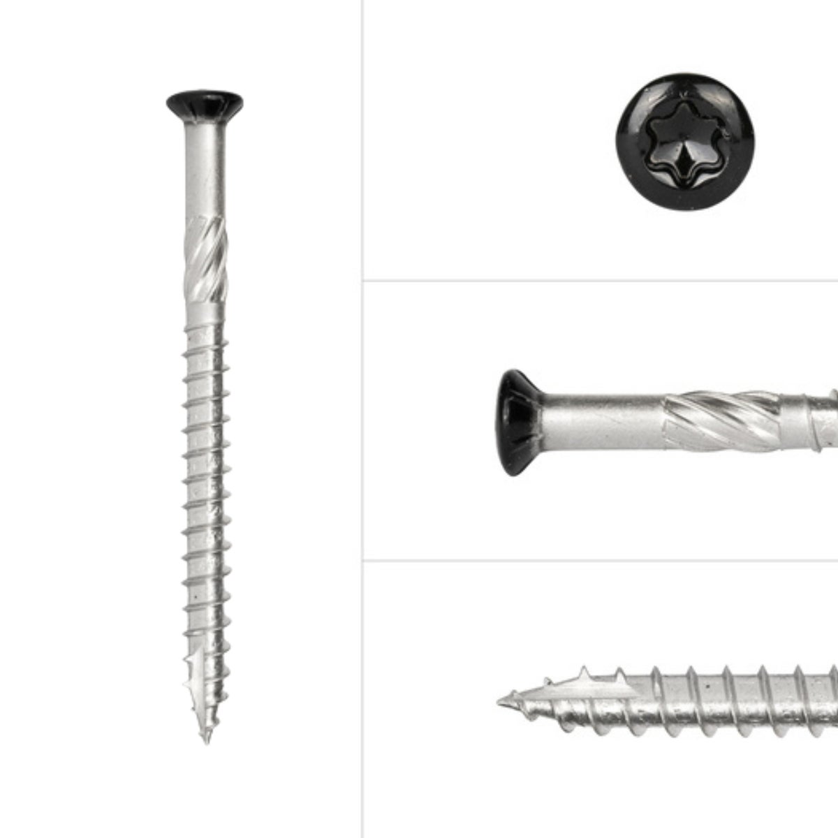 Tuinschroeven Zwart RVS 410 5 x 60 mm Torx 25 met Snijpunt - Doos 100 Stuks