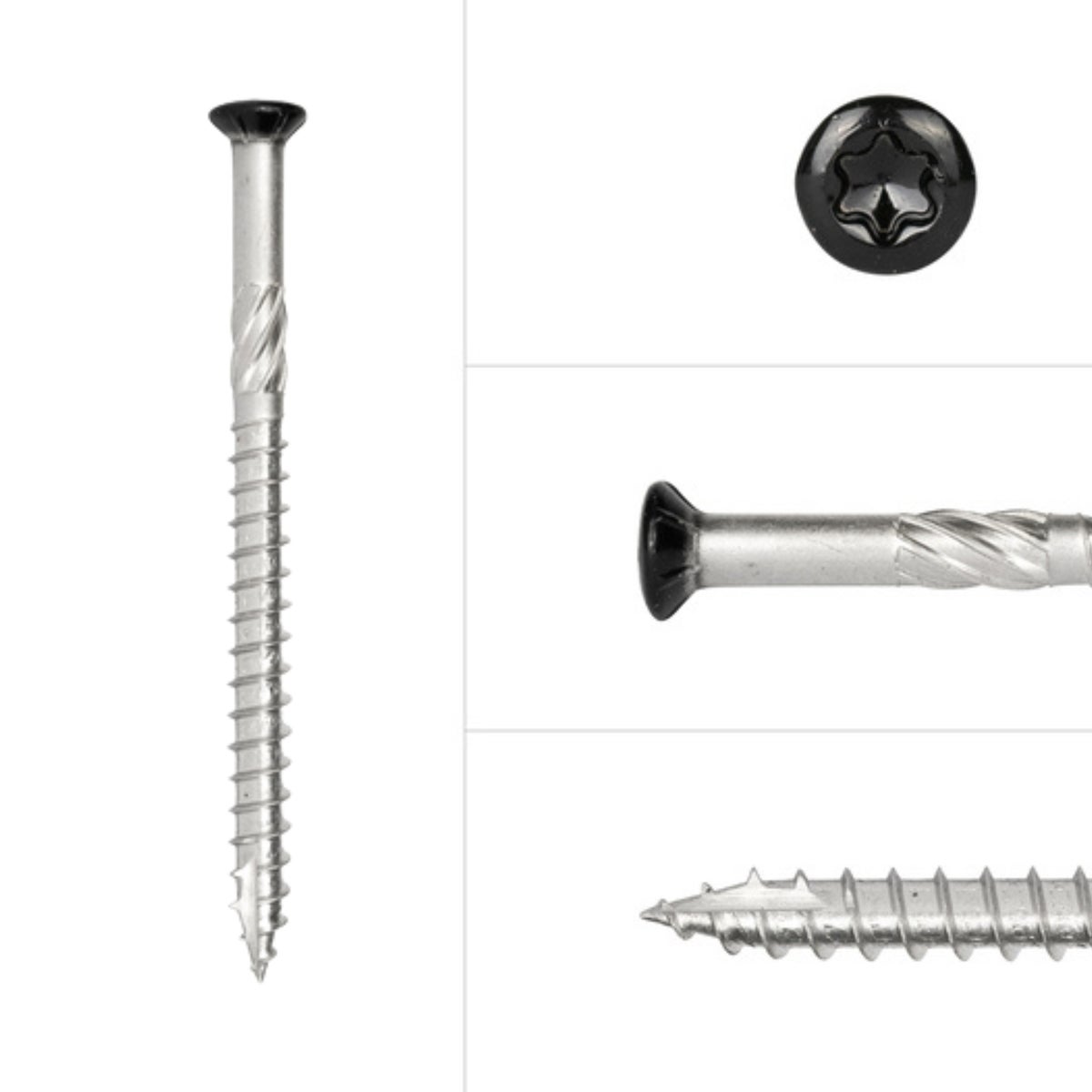 Tuinschroeven Zwart RVS 410 5 x 70 mm Torx 25 met Snijpunt - Doos 200 Stuks