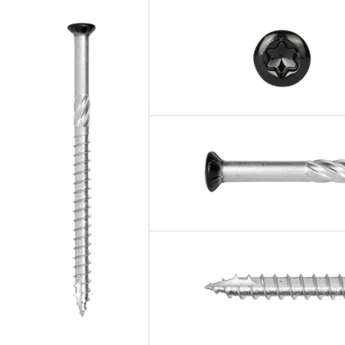 Tuinschroeven Zwart RVS 410 5 x 80 mm Torx 25 met Snijpunt - Doos 100 Stuks