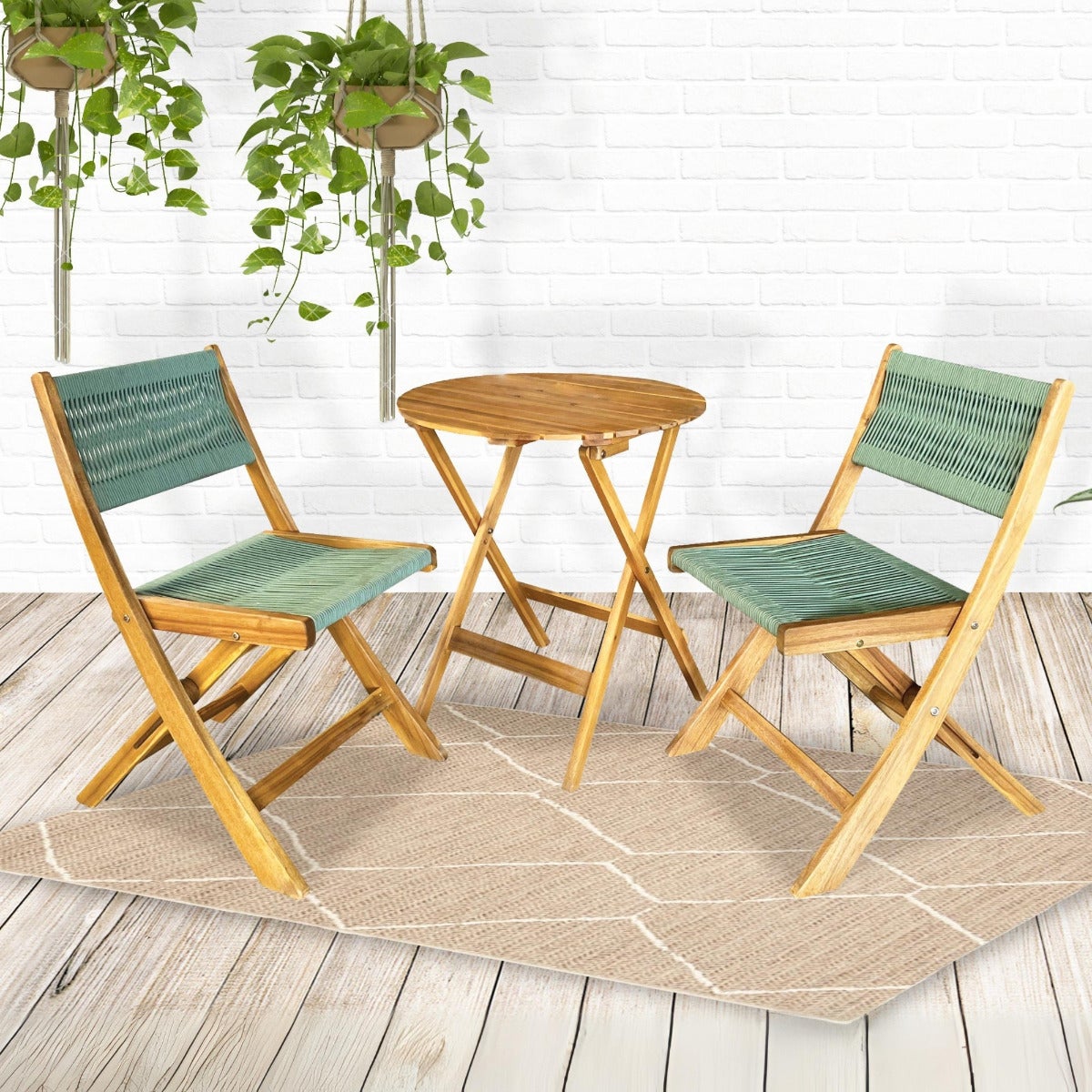 Bistroset Green Rope Acacia Hardhout