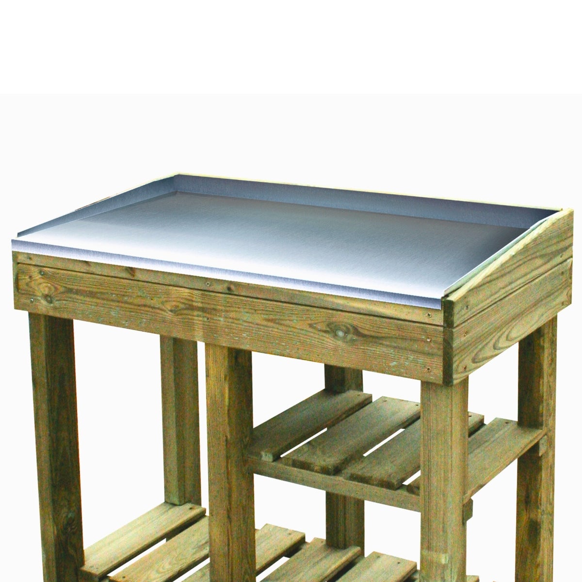 Oppottafel Florine met Verzinkt Werkblad 80 x 85 x 43 cm