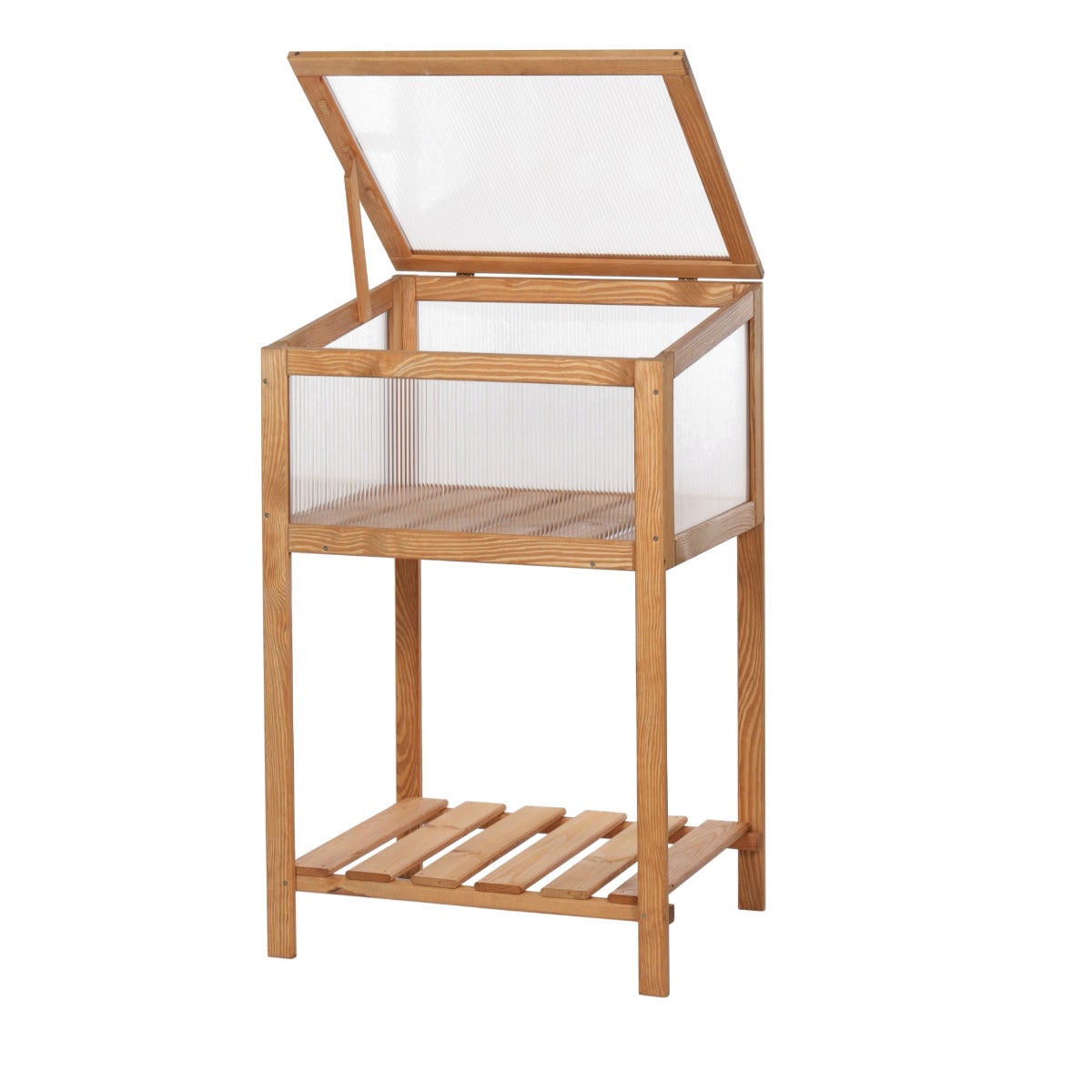 Verhoogde Kweekbak met Kas Deksel Eikenlook 59 x 52 x 96 cm