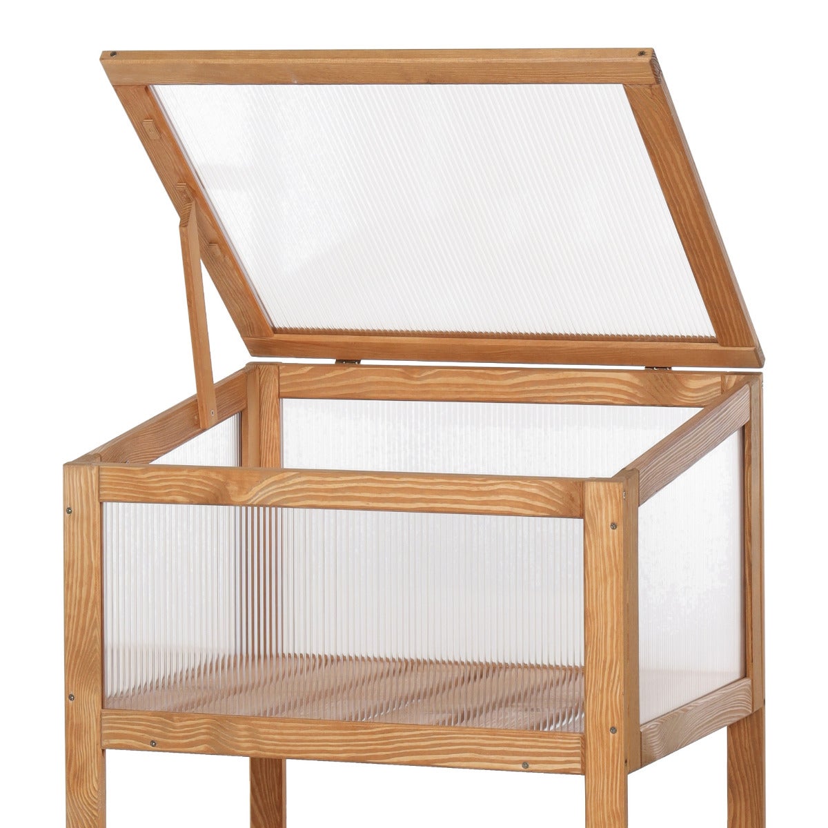 Verhoogde Kweekbak met Kas Deksel Eikenlook 59 x 52 x 96 cm