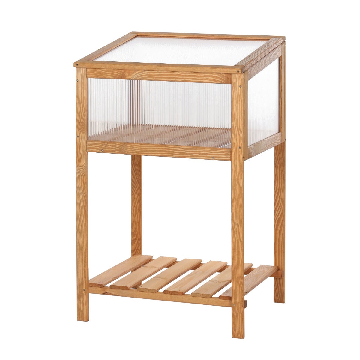 Verhoogde Kweekbak met Kas Deksel Eikenlook 59 x 52 x 96 cm